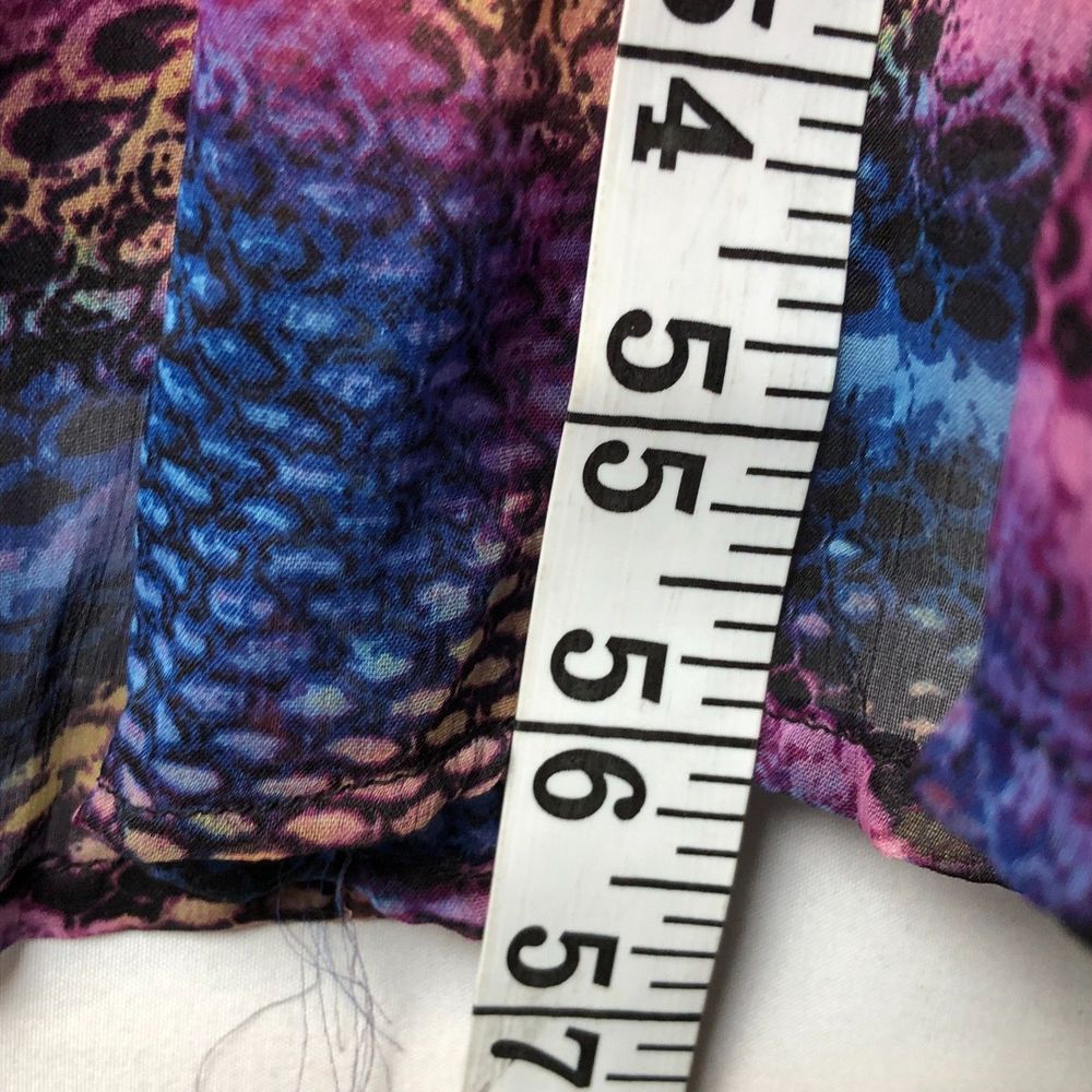 Boho Chic Spoon Jeans Sheer Colorful Maxi Cover Up Front Tie Flowy Dress L - Picture 5 of 8